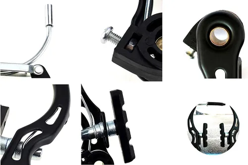 Juego completo de frenos de bicicleta, negro delantero y trasero para bicicleta MTB híbrido, cables interiores y exteriores de freno y kit de