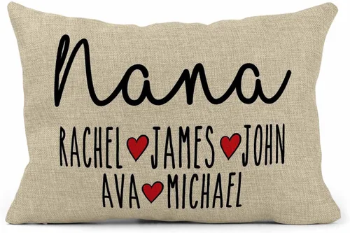 Miniatura 11 de Girls Love A Monogram Almohada para abuela – Regalos para abuela – Regalos para mamá de hija – Regalos para mamá – Almohada personalizada – Regalos