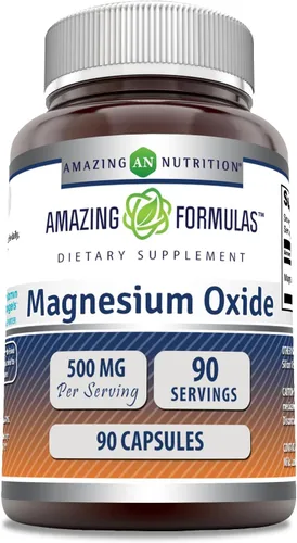 Miniatura 9 de Amazing Formulas Suplemento de óxido de magnesio de 500 mg Sin OMG Sin gluten Fabricado en Estados Unidos (360 unidades)