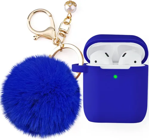 Miniatura 12 de Filoto Funda compatible con Airpod 2 y 1, bonitos accesorios de protección de silicona, llavero/pompón, el mejor regalo para niñas y mujeres