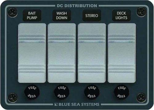 Blue Sea Systems 8262 Contura Panel Resistente al Agua 12V DC - 4 Posiciones, Beige