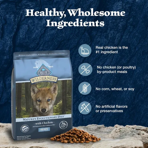Miniatura 5 de Blue Buffalo Wilderness Puppy - Alimento seco para perros con alto contenido de proteínas con pollo real, sin granos, fabricado en los Estados