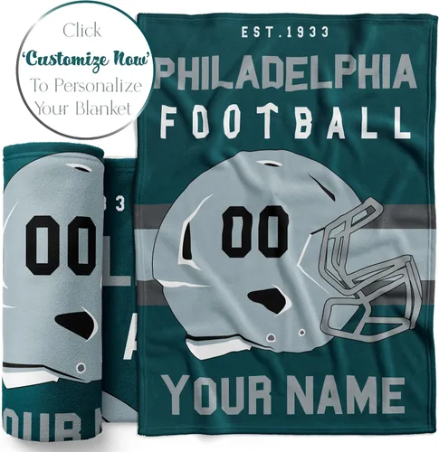 Miniatura 129 de Manta personalizada para fanáticos del fútbol americano – Se envía al día siguiente – Hecha en Estados Unidos – Manta de vellón personalizada