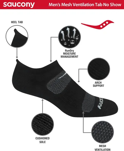 Miniatura 2 de Saucony Calcetines de malla para hombre, con ventilación y ajuste cómodo