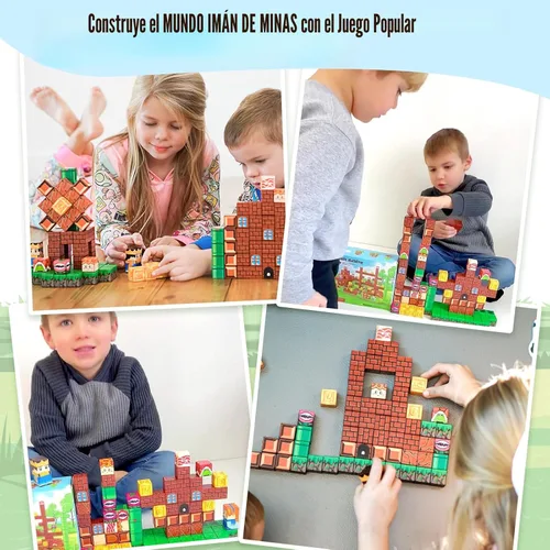 Miniatura 8 de Soyee Bloques Magnéticos - Juego de Construcción de Mundo Magnético de Mina para Niños Pequeñas Juguetes Sensoriales para Niños y Niñas Edades 3-5