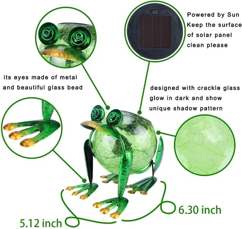 Miniatura 4 de Lámpara solar colgante para aire libre, decorativa, impermeable, rana, LED, lámpara de mesa para patio, jardín