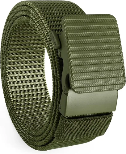 Miniatura 10 de SUOSDEY Cinturones de nylon para hombres Cinturón táctico militar de la web hebilla de metal resistente 1.5 pulgadas A-Negro