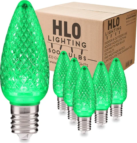 Miniatura 15 de HLO Lighting Juego de 25 bombillas LED de Navidad C9 de color blanco cálido para uso en interiores y exteriores Bombilla de repuesto duradera
