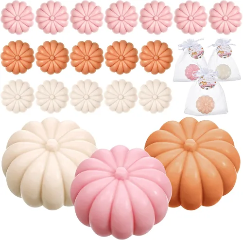 Miniatura 10 de Maxcheck 12 juegos de calabazas de otoño para baby shower, regalos de fiesta de jabón, incluye etiquetas temáticas de jabón de calabaza, bolsa