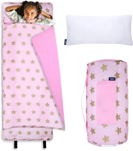 Miniatura 18 de Wildkin Alfombrilla para Siesta Infantil Original – Cómoda Alfombrilla para Dormir con Almohada, Ideal para Escuela y Viajes Corazones arco iris