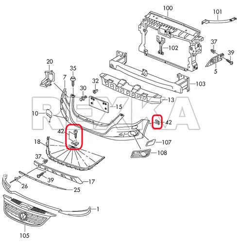 Miniatura 6 de Rexka 15 juegos de T25 M5 clips de tornillo de protección contra salpicaduras de parachoques para VW N90974701 N90959101