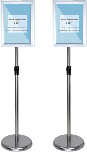 Miniatura 8 de 2 juegos de soporte de acero inoxidable resistente, altura ajustable de 8.5 x 11 pulgadas, vertical, horizontal, de aluminio, marco abierto, soporte
