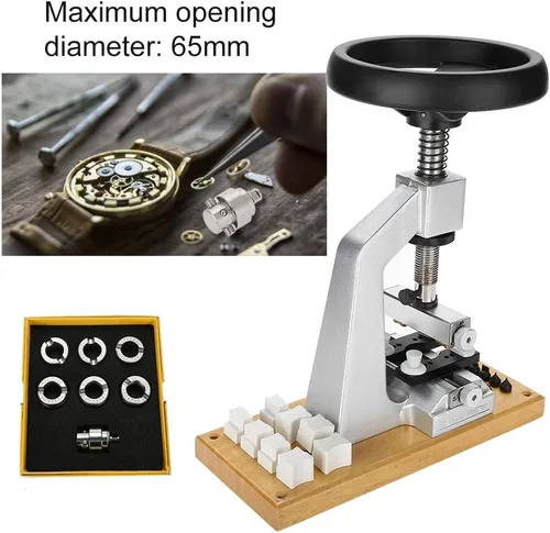 Miniatura 3 de Focket Abridor de caja de reloj, herramienta de reparación de reloj con rosca 5700, herramienta de reparación de reloj de pulsera con 6 troqueles