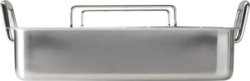 Miniatura 7 de Tramontina Bandeja de Asar Profunda de Acero Inoxidable de 16.5 Pulgadas con Parrilla para Rociar y Rejilla en V, Asador de Pavo para Horno, Apto