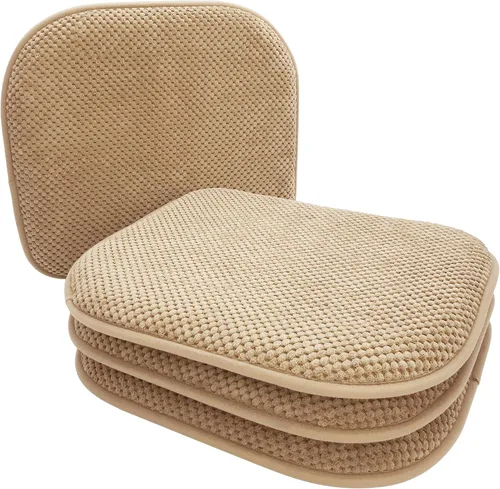 Miniatura 9 de Cojines de asiento de espuma marrón para sillas de cocina, almohadillas para sillas de comedor, paquete de 6 cojines antideslizantes para asientos