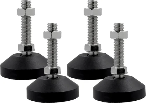 Miniatura 25 de Pies niveladores M8x50mm, capacidad de 2200 libras, deslizadores giratorios ajustables y resistentes, base antideslizante de 1.53 pulgadas