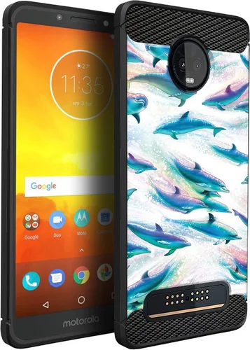 Miniatura 39 de CasesOnDeck Funda compatible con [Motorola Moto Z3 Play Moto Z3] Moto Z3 Design, funda delgada negra flexible y elegante protección contra golpes