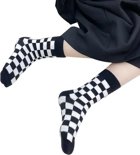 Miniatura 7 de Calcetines tobilleros de algodón a cuadros para niñas y niños pequeños unisex