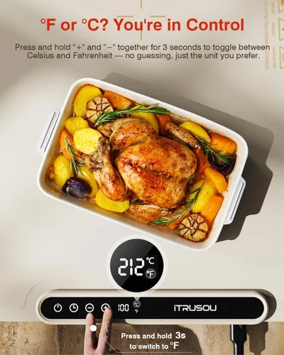 Miniatura 5 de Tapete Calentador para Alimentos, iTRUSOU Bandeja Calentadora Eléctrica Calor Continuo 99H, 7 Configuraciones de Temperatura, Calentamiento Beige