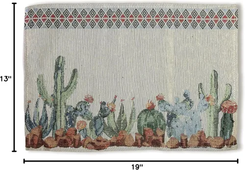 Miniatura 6 de Juego de 4 manteles individuales de acuarela de cactus y suculentas (juego de 4) (13 x 19 pulgadas), manteles individuales tejidos inspirados
