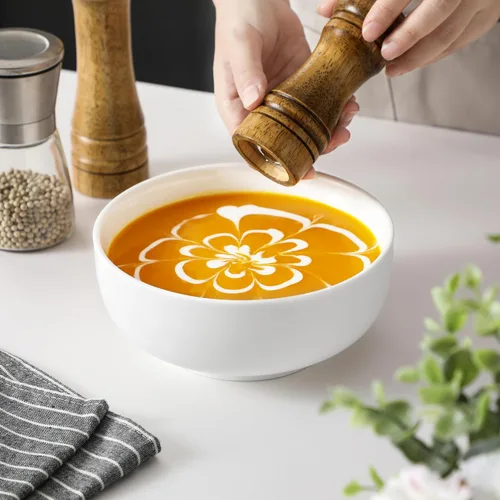 Miniatura 6 de MALACASA Juego de Tazones para Ensalada, 44 OZ (7") Tazones Grandes para Sopa Tazones para Cereal para Cocina, Juego de Tazones de Cerámica Blanca