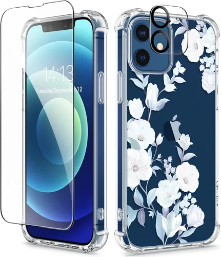 Miniatura 146 de GVIEWIN - Funda floral para iPhone 14 de 6.1 pulgadas, protector de pantalla + protector de lente de cámara, no se amarillenta, a prueba de golpes