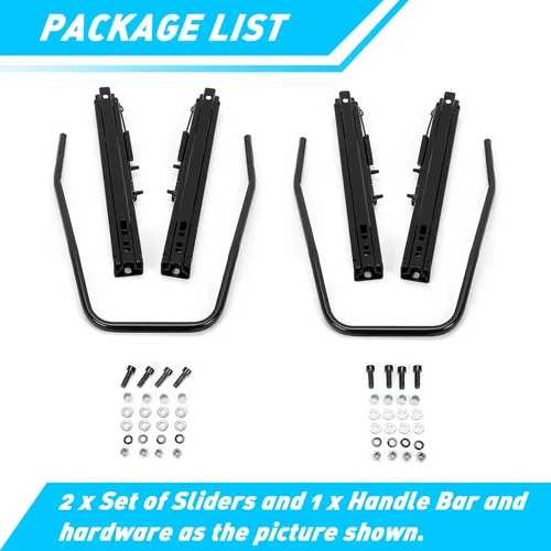 Miniatura 3 de Kojem Deslizadores Universales de Asiento Riel de Montaje de Asiento, Kit de Soportes de Rieles de Bloqueo Dual Compatible con Asientos de Carreras