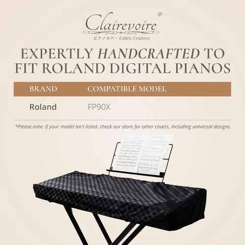 Miniatura 4 de Clairevoire Roland FP-90X - Funda para piano digital, funda para teclado de piano Roland serie FP, duradera e impermeable, funda antipolvo