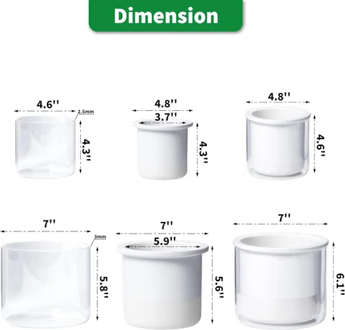Miniatura 4 de Phoenix Vine Macetas de riego automático de 6 pulgadas y 4 pulgadas, macetas de terracota blanca de diseño para plantas, macetas de terracota Blanco