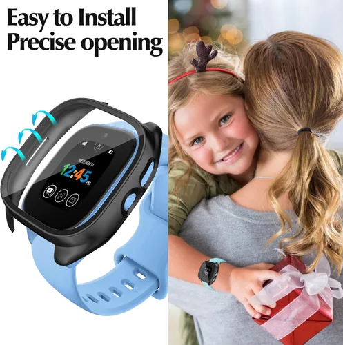 Miniatura 5 de Paquete de 3 fundas protectoras compatibles con Verizon Gizmo Watch 3, protector de pantalla de policarbonato duro, protector de pantalla de vidrio