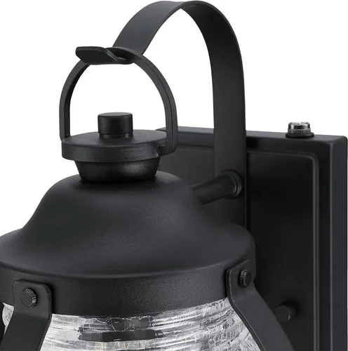 Miniatura 5 de Westinghouse 6120400 Canyon Craftsman - Lámpara de pared para exteriores con sensor de anochecer a amanecer, acabado negro texturizado, vidrio Negro