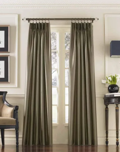 Curtainworks Cortina Marquee de Seda Sintética con Pliegues Pinzados, 1 Panel, 30 por 84 pulgadas, Bronce