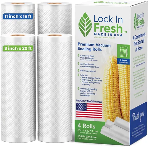 Miniatura 11 de Bolsas selladoras al vacío para alimentos – Rollos de bolsas selladoras al vacío resistentes para ahorrar alimentos – Sous Vide, Seal a Meal Bag, 1