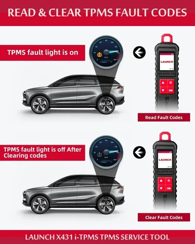 Miniatura 7 de LAUNCH X-431 i-TPMS Sistema de monitor de presión de neumáticos Herramienta de servicio con escáner X-431 y aplicación i-TPMS compatible