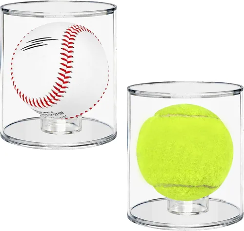 Miniatura 9 de Cilindro de exhibición de béisbol, vitrina acrílica más grande de 3.5 pulgadas de diámetro con soporte interior reemplazable para anillo de béisbol