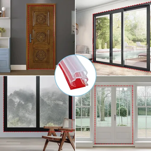 Miniatura 7 de Burlete de sellado para puerta, autoadhesivo, de goma, insonorizante, para marco de puerta, ventanas, aislamiento y a prueba de polvo, fácil