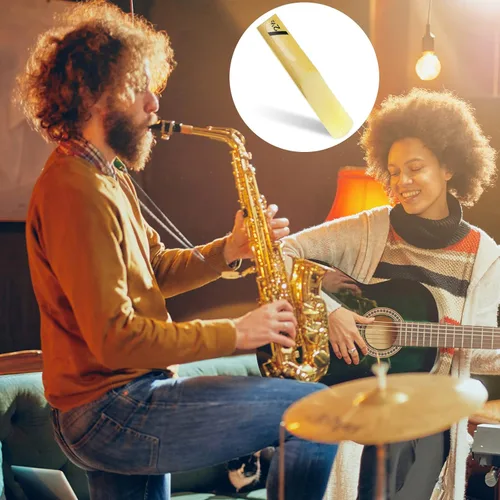 Miniatura 6 de Paquete de 20 cañas de saxofón alto 2.5, cañas de saxo alto con paquete individual, caña estándar Eb fácil de soplar, accesorios reemplazables
