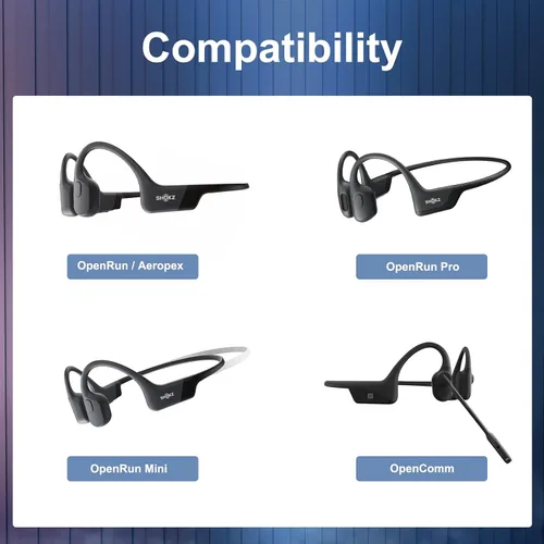 Miniatura 2 de Paquete de 2 cables de carga para Shokz Aeropex/OpenRun, OpenRun Pro, OpenRun Mini y OpenComm 2/UC, para cable de carga Aftershokz, cable USB