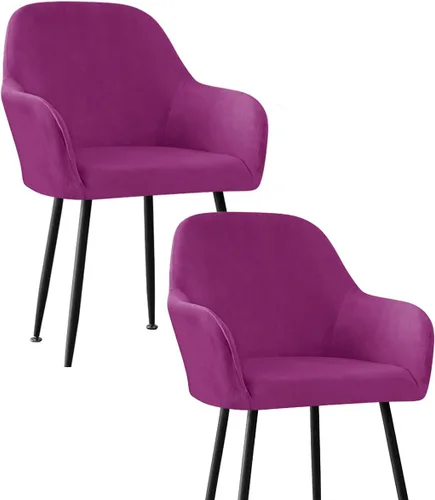 Miniatura 39 de Fundas protectoras de terciopelo elástico para sillas de comedor con brazos y respaldo curvado pequeño, juego de 6/4/2 para cocina, oficina, hogar