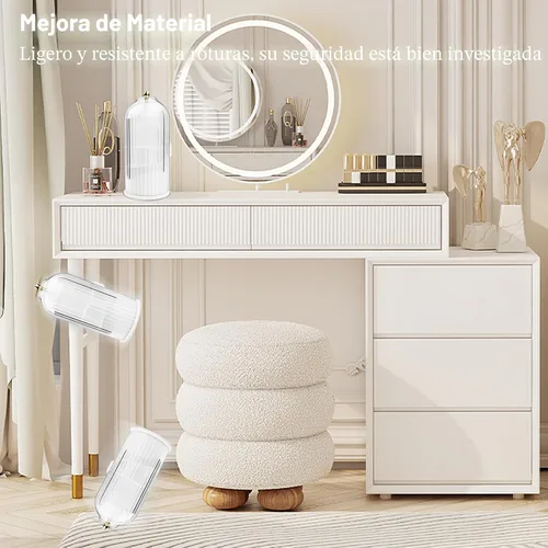 Miniatura 5 de Organizador de brochas de maquillaje con tapa transparente con apertura deslizante giratoria de 360 grados a prueba de polvo para tocador, 1 unidad
