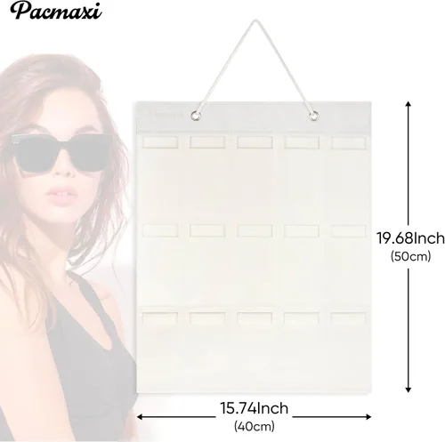 Miniatura 5 de PACMAXI Organizador de almacenamiento para lentes de sol, bolsillo de pared montado por lentes de sol, soporte de almacenamiento para anteojos