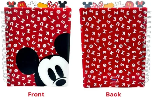 Miniatura 8 de Cuaderno de Disney de Minnie y Mickey Mouse, encuadernado en espiral, 144 páginas a rayas, 20 x 18 cm, Rojo