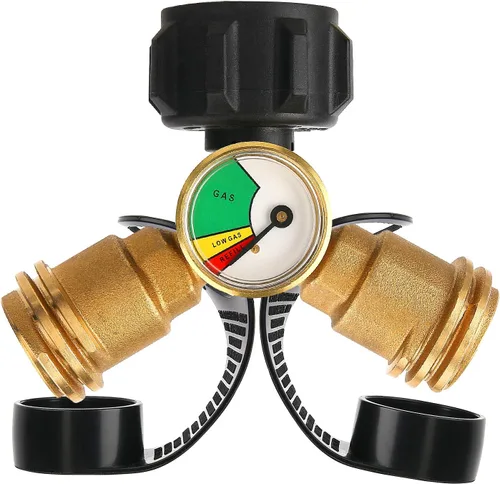 Miniatura 7 de Adaptador de tanque de propano POL de ajuste universal con calibre que convierte POL a QCC1, indicador de tanque de propano, indicador de nivel