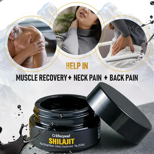 Miniatura 9 de Lifecykel - Resina Shilajit pura – 0.55 onzas Suplemento Shilajit de cosecha silvestre, rico en minerales para mayor fuerza, probado por terceros