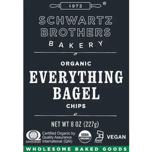 Miniatura 3 de Schwartz Brothers Bakery, Chips de bagel, todo, orgánico, kosher, artesanal, vegano. Recipiente recién horneado de 8 onzas (paquete de 2)