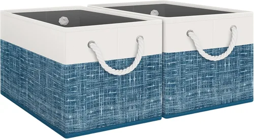 Miniatura 31 de Fab totes Contenedores de almacenamiento [2 unidades], cestas de almacenamiento plegables para organizar juguetes, libros, estantes, armario, caja