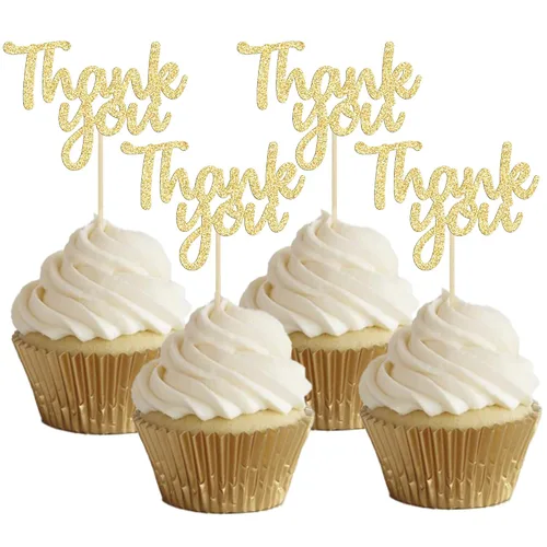Miniatura 14 de Gyufise Paquete de 36 adornos para cupcakes con purpurina negra para Acción de Gracias, decoraciones para baby shower, niños y niñas, suministros