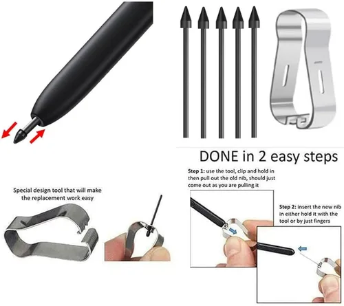 Miniatura 3 de 10 puntas suaves de repuesto para Samsung Galaxy Tab S6/S7/S8/S9/S10 Ultra, Note10/20, puntas suaves para Galaxy S22/S23/S24/S25 Ultra S Pen (negro)