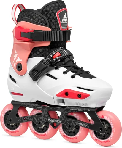 Rollerblade Apex Junior - Patín en línea ajustable para fitness, Patinum/Coral
