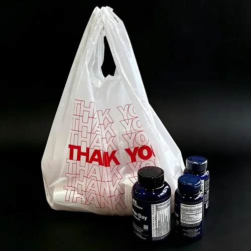 Miniatura 11 de TashiBox 1000 unidades de bolsas de plástico/Bolsas de compras/Bolsas con mensaje de Gracias/Bolsas de comestibles reutilizables y desechables